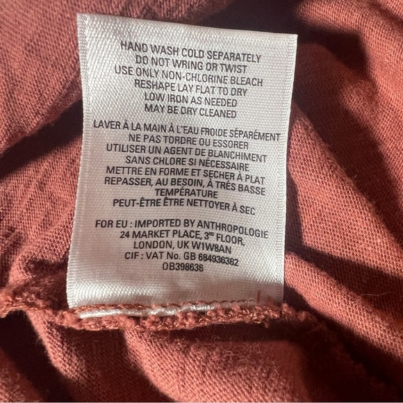 Anthropologie Meadow Rue 100% Cotton Dusty Rose Tank Top Button Up Blouse, Small - Picture 8 of 8